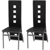 Image de Chaises À Manger Lot De 2 Noir Similicuir