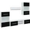Image de vidaXL Meuble-paroi en cinq parties Armoire TV avec éclairage LED Noir