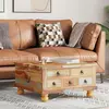 Image de vidaXL Table basse en vieux bois 70x70x38 cm