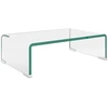 Image de vidaXL Table TV/rehaussement d'écran verre transparent 40x25x11 cm