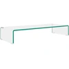Image de vidaXL Table TV/rehausse d'écran verre transparent 80x30x13 cm