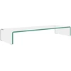 Image de vidaXL Table TV/rehausse d'écran verre transparent 90x30x13 cm