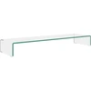 Image de vidaXL Table TV/rehaussement d'écran verre transparent 110x30x13 cm