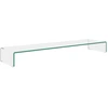 Image de vidaXL Table TV/rehausse d'écran verre transparent 120x30x13 cm