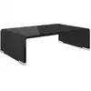 Image de vidaXL Table TV/rehausseur d'écran verre noir 40x25x11 cm