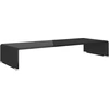 Image de vidaXL Table TV/rehausseur d'écran verre noir 80x30x13 cm