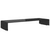 Image de vidaXL Table TV/rehausseur d'écran verre noir 90x30x13 cm