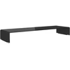 Image de vidaXL Table TV/rehausse d'écran en verre noir 100x30x13 cm