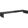 Image de vidaXL Table TV/rehausse d'écran en verre noir 110x30x13 cm