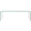 Image de vidaXL Couchtisch Heart Glass 98x45x30 cm Transparent