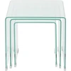 Image de vidaXL Ensemble de trois tables d'ensemble en verre trempé Transparent