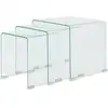Image de Vidaxl - Ensemble De Tables Gigognes 3 Pièces Verre Trempé Transparent