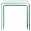 Image de vidaXL Ensemble de deux tables d'ensemble en verre trempé Transparent