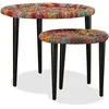 Image de vidaXL Ensemble de table basse 2 pièces détails Chindi Multicolore