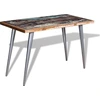 Image de vidaXL Table de salle à manger en vieux bois massif 120x60x76 cm