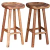Image de vidaXL Tabouret de bar 2 pcs. Bois massif acacia