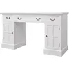 Image de vidaXL Bureau secrétaire blanc 140 x 48 x 80 cm