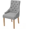 Image de vidaXL Chaises de salle à manger 4 pcs. Tissu gris clair