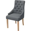 Image de vidaXL Chaises de salle à manger 4 pcs. Tissu gris foncé