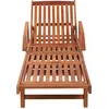 Image de vidaXL Bains de soleil 2 pcs. avec table acacia massif