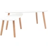 Image de vidaXL Ensemble de 2 tables basses en pin massif blanc