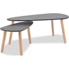 Image de vidaXL Ensemble de 2 tables basses en pin massif noir
