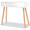 Image de Table Console Bois De Pin Massif 80 X 30 X 72 Cm Blanc Vidaxl