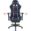 Image de vidaXL Chaise de bureau racing inclinable avec repose-pieds bleu