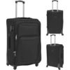 Image de vidaXL Ensemble de 3 valises souples trolley noir