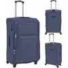 Image de vidaXL Ensemble de 3 valises souples trolley bleu marine
