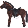 Image de vidaXL Peluche cheval debout Peluche brun foncé XXL