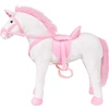 Image de vidaXL Peluche Licorne debout Peluche blanche et rose XXL