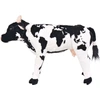 Image de vidaXL Peluche Vache debout Peluche noire et blanche XXL