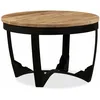 Image de Vidaxl   Table Basse Fixe En Bois De Manguier Brut 60x40 Cm   Base En Acier Enduit De Poudre   Artisanat Soigné Et Unique