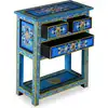Image de vidaXL Buffet avec tiroirs en bois massif de mangue turquoise peint à la main
