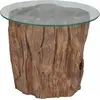 Image de vidaXL Table basse teck verre 50x40 cm