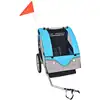 Image de vidaXL Remorque pour vélo Gris et bleu 30 kg