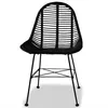 Image de vidaXL Chaise de salle à manger 4 pcs. Rotin naturel noir