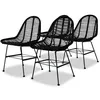 Image de Vidaxl - Chaises À Manger Lot De 4 Noir Rotin Naturel