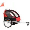 Image de vidaXL Remorque vélo et poussette 2 en 1 Noir et rouge