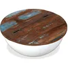 Image de vidaXL Table basse en vieux bois massif blanc en forme de coupe