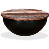 Image de Table Basse Bois De Récupération Massif Noir Forme De Bol Vidaxl