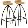 Image de Chaises De Bar Lot De 2 Bois De Manguier Solide Vidaxl
