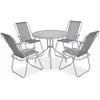 Image de vidaXL Ensemble de jardin 6 pièces acier et textilène gris