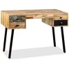 Image de vidaXL Bureau en teck massif recyclé 110 × 50 × 76 cm
