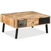 Image de vidaXL Table basse en teck massif recyclé 90x65x40 cm