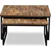 Image de vidaXL Ensemble de tables basses 2 pièces en teck massif recyclé