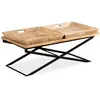 Image de vidaXL Table basse en bois de manguier massif 110 x 55 x 42 cm
