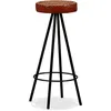 Image de vidaXL Tabouret de bar 2 pcs. Cuir véritable