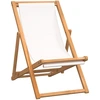 Image de vidaXL Chaise longue teck 56x105x96 cm Crème